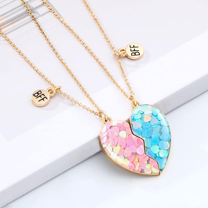 Couple Heart Or Cat BFF Best Friend for Girls Puzzle Friendship Pendant Necklaces,316L Stainless Steel