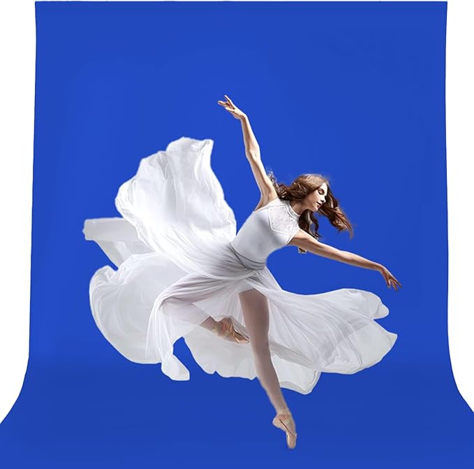 10x12ft Royal Blue Screen Backdrop for Photography, Large Seamless Polyester Fabric Royal Blue Photo Backdrop Curtain for Portrait Photoshoot Video Shooting
