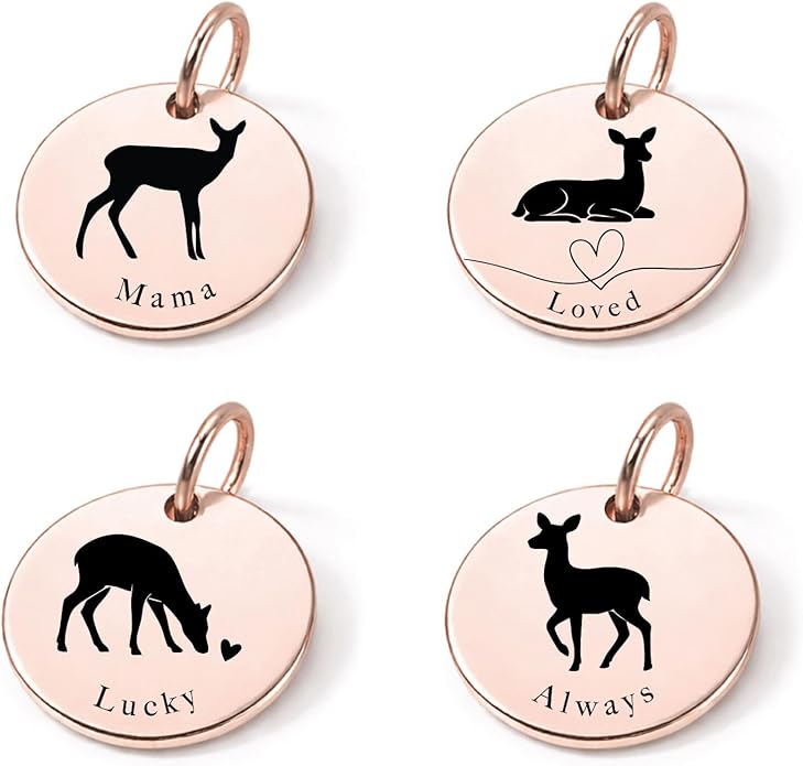 SM Design Mama Animal Charm Set – Set of 4 Stainless Steel Charms – Motherhood & Family Keepsake Jewelry Charmss