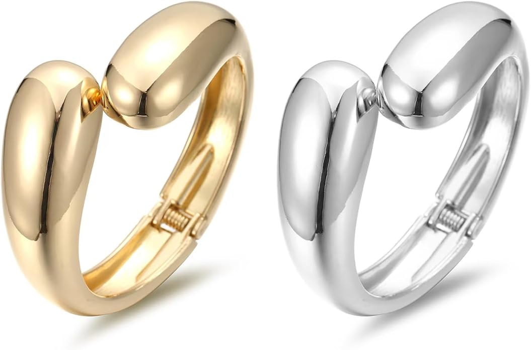 14K Gold Plated Chunky Cuff Bracelet for Women Non Tarnish Stainles Bracelet for women fashion jewelry