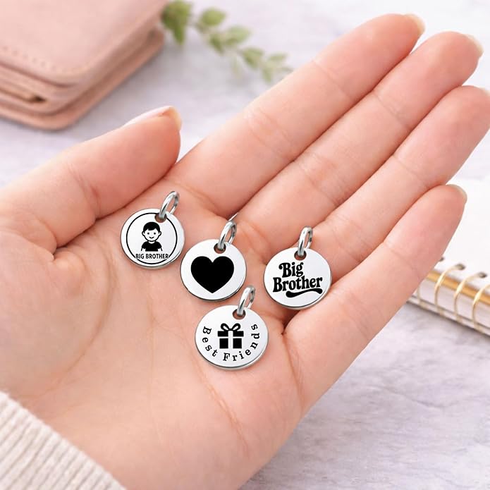 SM Design Pregnancy & New Baby Charm Set – Set of 4 Meaningful Stainless Steel Charms – Great for Crafting, Making Bracelets and Necklaces - Meaningful Keepsake Charms for Expecting & New Moms