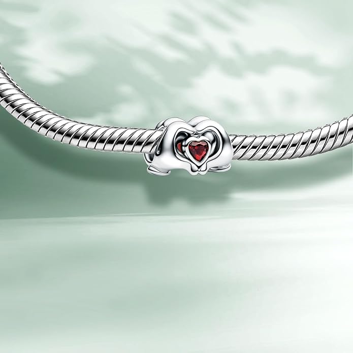 Cute Fashion Heart Charms,S925 Sterling Silver Charm,Bead for Bracelets and Necklaces,For Women Jewelry Present