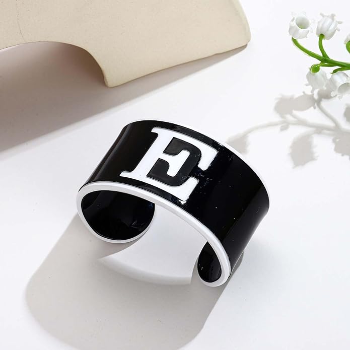 LILIE&WHITE Acrylic Monogram Resin Bracelet for Women Trendy Acrylic Statement Bracelets Jewelry Gift