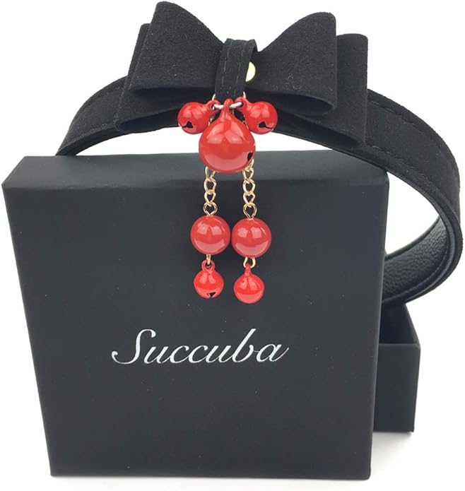 Bell Choker Collar Necklace Lolita Bow Collar Cat Kitty Velvet Necklace