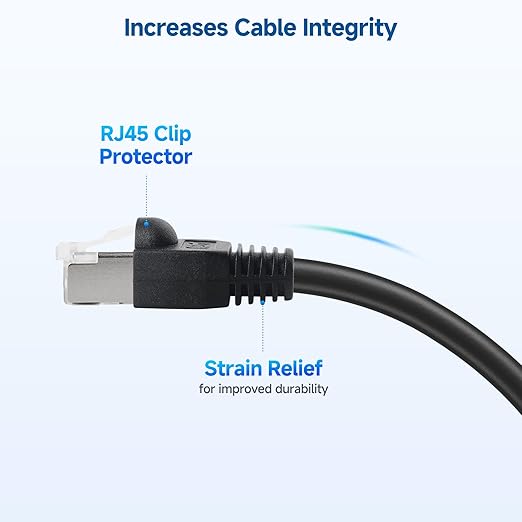 Cable Matters 200-Pack Cat6 / Cat5e RJ45 Strain Relief Boots, RJ45 Boot, Cat 6 Boot, Cat6 Ethernet Boots, Black, Suitable for 6.5mm (0.25in) Ethernet Cables