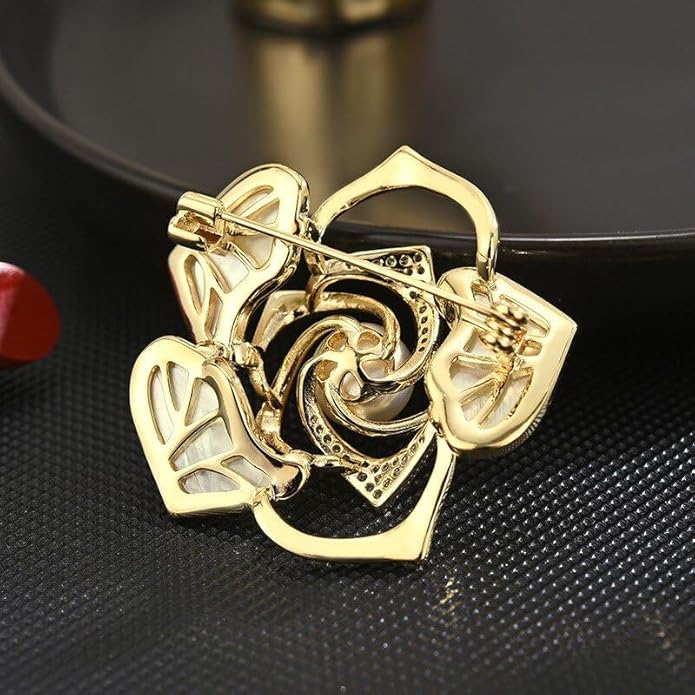 Flower Brooch for Women Rhinestone Flower Brooch Pins Floral Brooches Jewelry Gift for Mom Wife