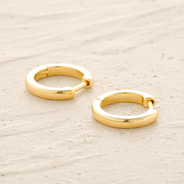 MYEARS Women Earrings Gold Huggie Hoop Ear Stud Cuff 14K Small Simple Hypoallergenic Everyday Jewelry
