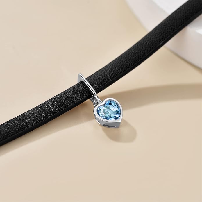 Custom4U Personalized Black Leather Choker Necklace with Picture/Name/Initials/Letters Charm,Custom Made Adjustable Choker Collar Gothic Punk Necklaces Jewelry Gifts for Women