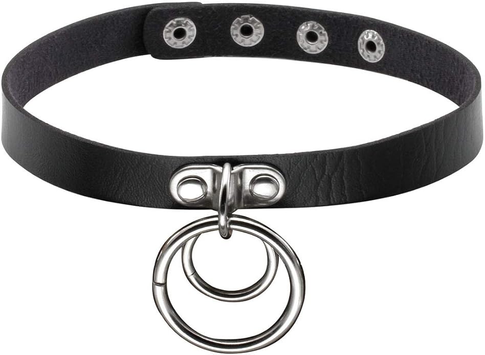 Eigso Vintage Punk Goth Studded Rivet Pu Leather Collar Choker Necklace with Spikes Adjustable