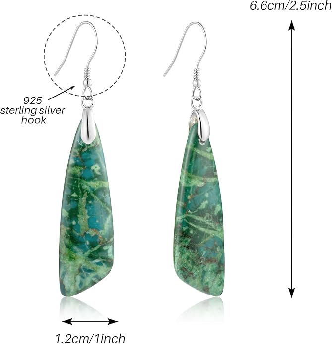 SELOVO Jasper Stone Earrings for Women Trendy Dangle Earrings Fishhook Drop Earrings