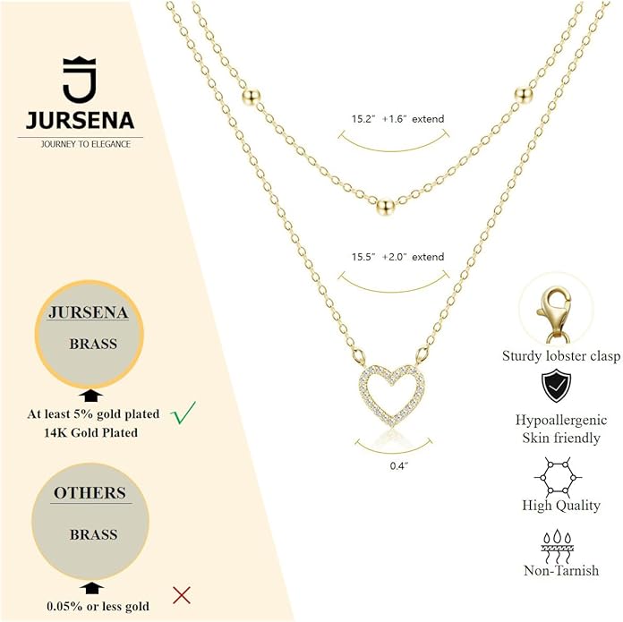 Layered Gold Necklaces for Women, Stackable 14K Gold Plated Necklace, Dainty Cross/Circle/Heart Pendant layered Necklace, Adjustable Dainty Gold/Silver Necklace Jewelry Set for Women