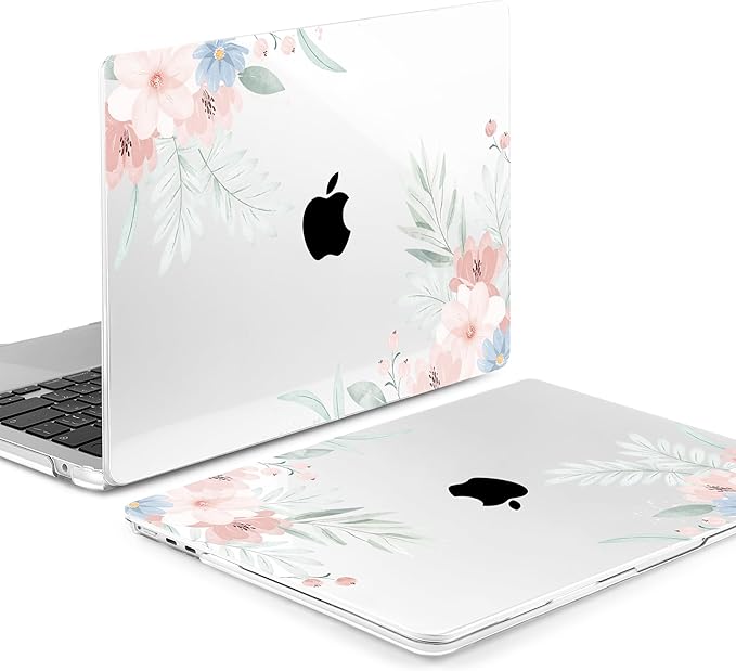 Batianda Premium Case for New MacBook Air 15 inch 2025 M4 2024 2023 with M3 M2 Chip Model A3114 A2941, Designed Protective Plastic Hardshell & Keyboard Cover & Screen Protector, Watercolor Floral