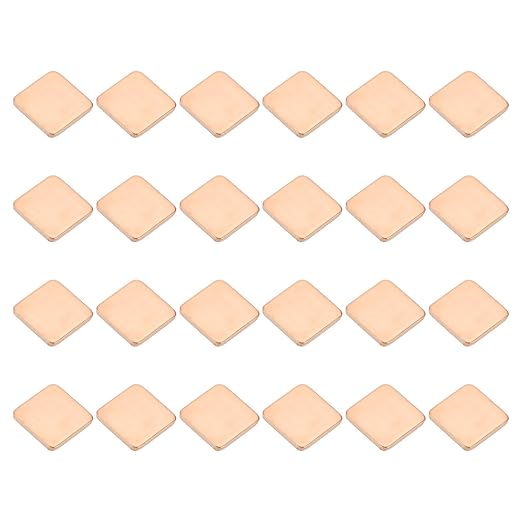 PATIKIL Copper Heatsink Pad Shims, 24 Pcs 15x15x1.8mm Copper Pad Shim IC Chipset GPU CPU Thermal Heatsink for Cooling Laptop Desktop Computer