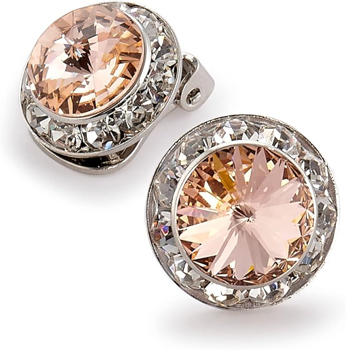 | Colorful Rhinestone Clip On Earrings for Dance, Pageant, Prom, Performance, Wedding, or Special Event