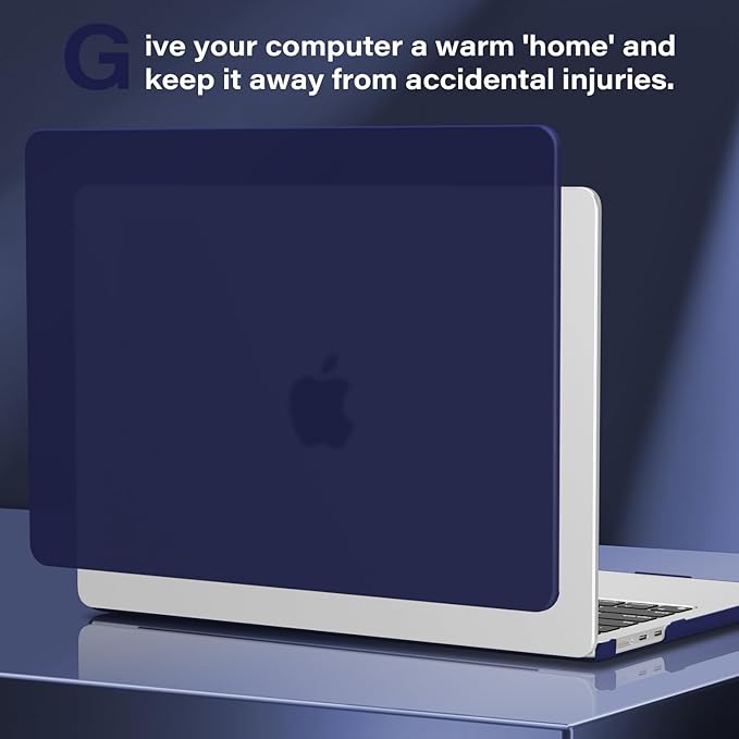 CISSOOK Case for MacBook Air 13.6 inch 2022 2024 2025 Release A2681 M2 A3113 M3 A3240 M4 Chip with Touch ID,Royal Blue Hard Shell Case & Keyboard Cover & Screen Protector, Navy Blue