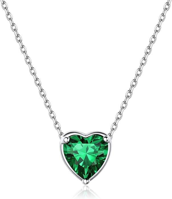 ChicSilver 925 Sterling Silver 12 Months Sparkling Round Cut Created Birthstone Pendant Necklace, 16 Inch Rolo Chain