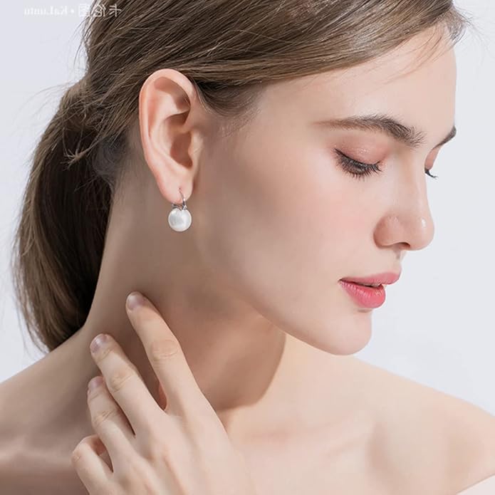 Pearl Earrings for Women 14K Gold Plated Hypoallergenic Pearl Earrings 5A Cubic Zirconia Dangle Earrings Elegant Jewelry