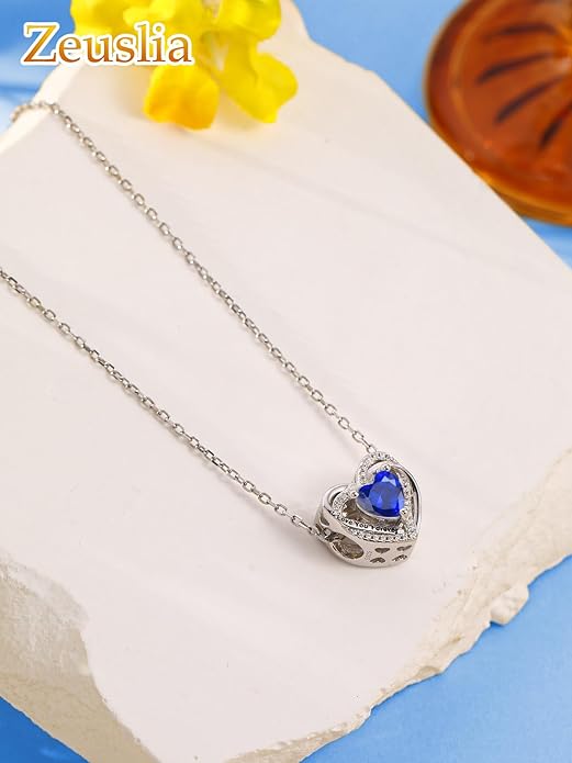 Heart Birthstone Charms for Bracelets, 925 Sterling Silver Women Bead Charms for Charm Bracelets Necklace, Mother's Day Birthday Anniversary Jewelry Gifts for Wife Mom Grandma Daughter