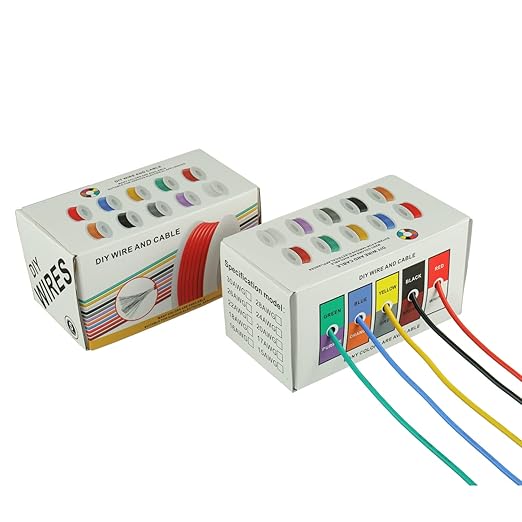 BOJACK 16 AWG Flexible Silicone Wire Electric Wire Hook up Wire Kit 300V Cables with Plus 20 φ4mm Heat Shrink Tubings and a Mini Wire Stripper(5 Colors 13.12Ft Each Color, 16AWG)