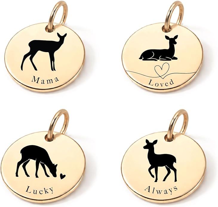 SM Design Mama Animal Charm Set – Set of 4 Stainless Steel Charms – Motherhood & Family Keepsake Jewelry Charmss