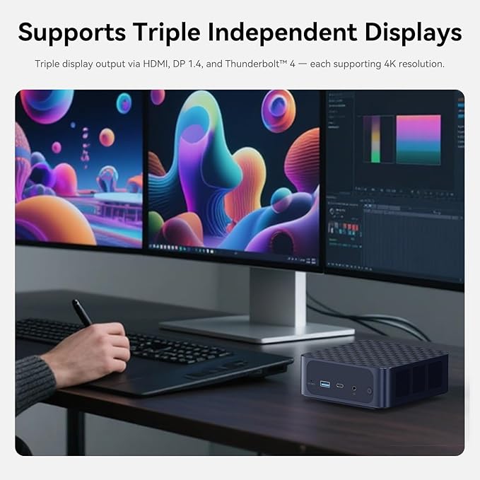 TRIGKEY Mini PC, Intel Core i9 13900HK(14C/20T, up to 4.7GHz), Mini Computer with 32G DDR5 RAM 1TB PCIe4.0 SSD, Micro PC Support 4K Triple Screen Display/WiFi6/BT5.2/2.5G LAN/USB3.2 for Office, Work