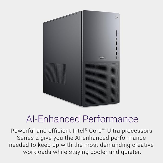 Dell Tower Plus EBT2250 Desktop Computer - Series 2 Intel Core Ultra 9 285 24-Core Processor up to 5.6 GHz, 16GB DDR5 RAM, 8TB NVMe SSD, NVIDIA GeForce RTX 4060 8GB GDDR6, Windows 11 Home, Graphite