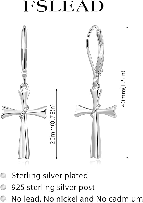 14K Gold Earring Cross Waterdrop Butterfly Heart Knot Earrings for Women Gold Silver Cross Leverback Drop Gold Silver Teardrop Hoop Dangle Earring White Gold Dangle Drop Earring