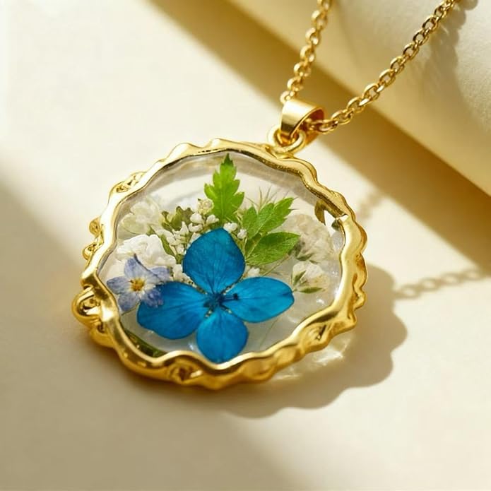 Birth Flower Necklace,1-12 Birth Month Flower Handmade Pendant Necklaces for Women Personalized Custom Floral Jewelry,Boho jewelry,Birthday Gift for Women Girls Best Friend