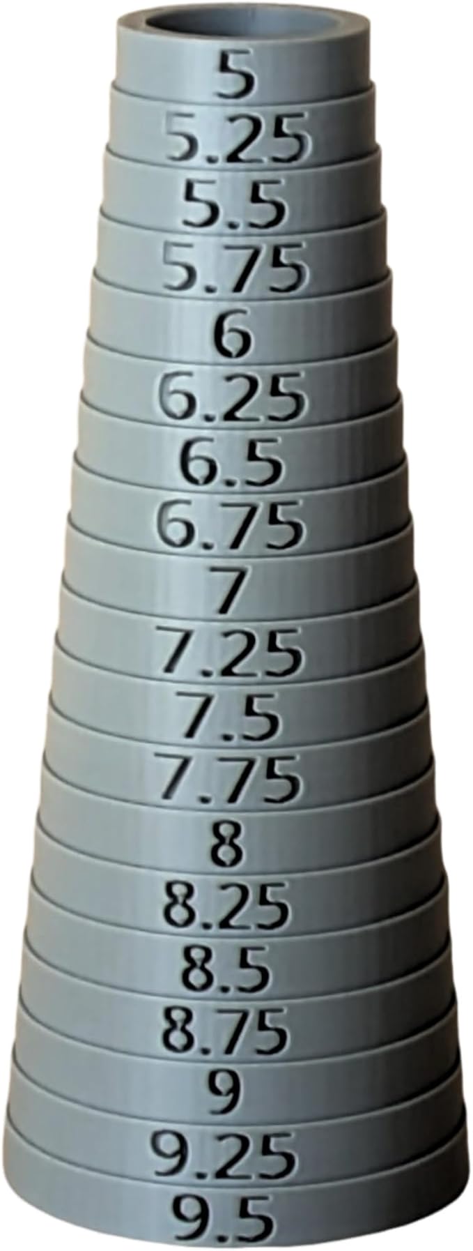 Bracelet Sizer Mandrel Round Quarter Sizes (Grey)