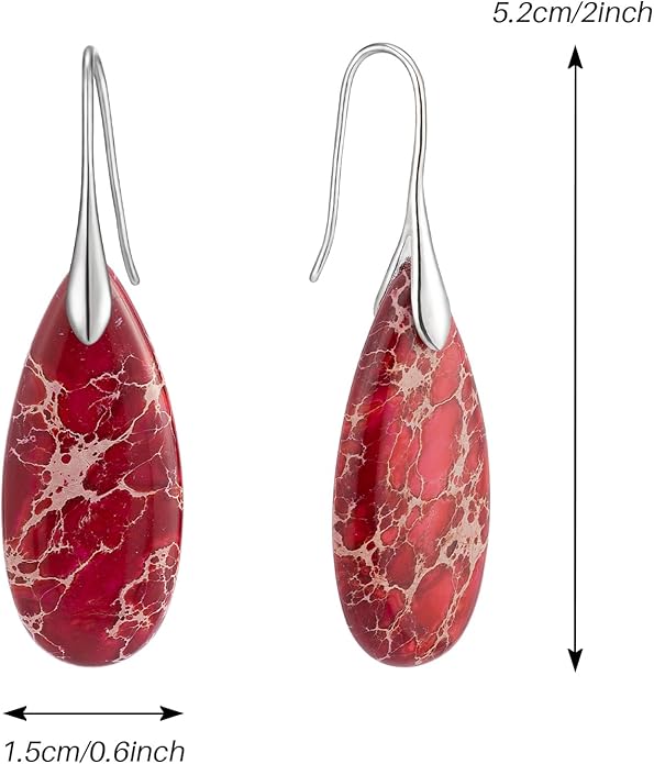 SELOVO Stone Fishhook Dangle Drop Earrings Statement Earrings for Women Stone