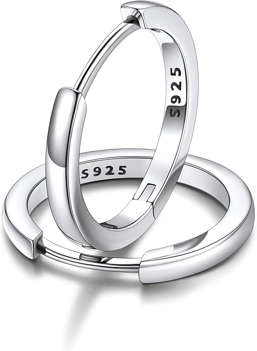 FaithHeart Sterling Silver Hoop Earrings for Women, Hypoallergenic Huggie Hoop Earrings Lightweight Small Cartilage Earrings Hoop Earring Dainty Everyday Earrings 6/8/10/12/14/15/16/18/20mm