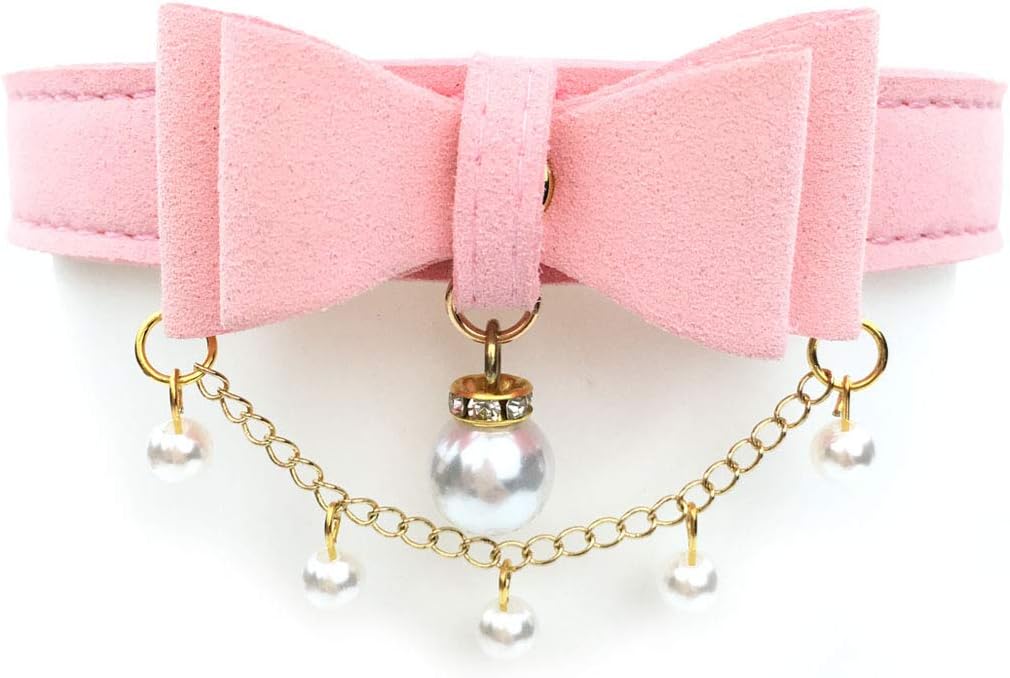 Bell Choker Collar Necklace Lolita Bow Collar Cat Kitty Velvet Necklace