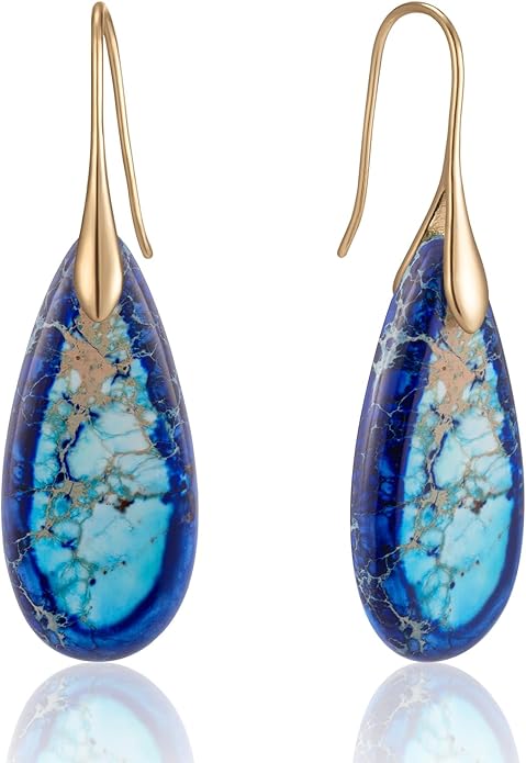 SELOVO Stone Fishhook Dangle Drop Earrings Statement Earrings for Women Stone