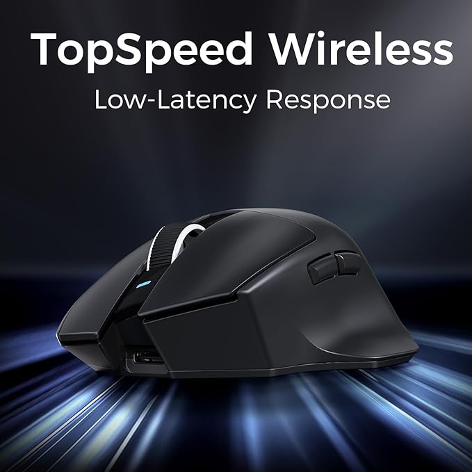 G7 Lightweight Ergonomic Wireless Mouse, PAW3311 12K DPI Sensor, Tri-Mode Connection, Wireless/Wired 1K Polling, 55g Weight, 800mAh Bettery (White)