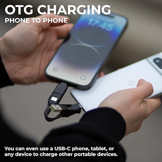 Rolling Square inCharge X, Multi Charging Cable, Portable Keychain Charger Cable, 6-in-1 with 100W Ultra-Fast Charging Power, Saturn Gold, Multi Charger