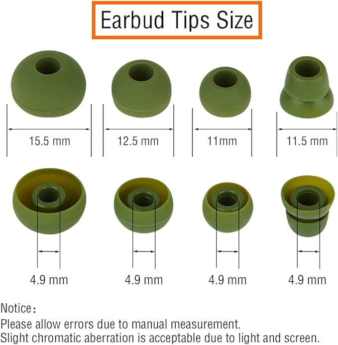 Silicone Ear Bud Tips Replacement Earbud Tips Compatible with Powerbeats 1/2/3 Wireless Beats by Dre Headphones,4 Pairs Earbud Cap