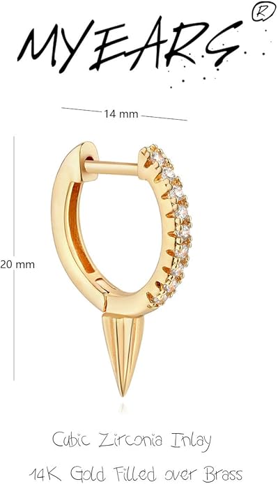 MYEARS Women Earrings Gold Huggie Hoop Ear Stud Cuff 14K Small Simple Hypoallergenic Everyday Jewelry