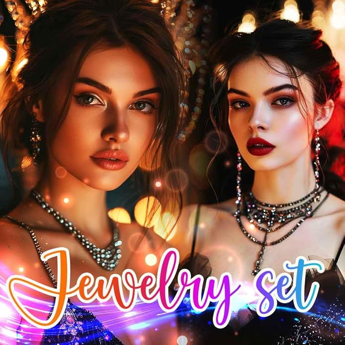 Unicra Silver Rhinestone Bridal Wedding Jewelry Set Crystal Necklace Earrings Sets Formal Prom Costume Jewelry Sets for Women and Brides