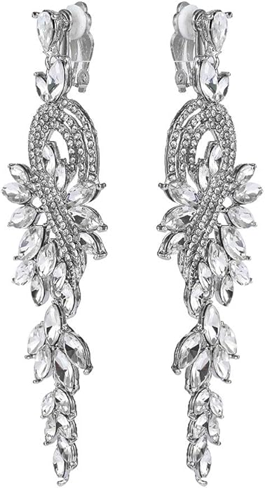 mecresh Marquise Crystal Bridal Chandelier Dangle Drop Earrings Ladies Gifts in Silver/Gold Tone