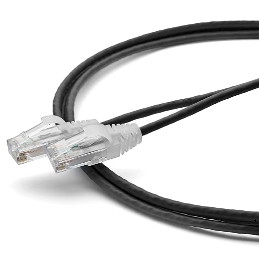 TRUECABLE Cat6 Component Rated Patch Cable, Unshielded (U/UTP), 5ft, Black, 28AWG Solid Copper, Snagless 10G High-Speed Ethernet Cable, PoE++ 4PPoE 100W, UL Listed, RoHS-3, 1 Pack