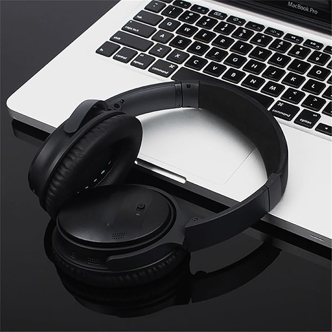 Replacement Earpads Cushions for Bose QuietComfort 35 & Quiet Comfort 35 II, Headphones Ear Covers Ear Pads for Bose QC35/QC35II/25/15/2 / Ae2 / Ae2i / Ae2W / Sound Link/True (Cooling Gel Black)