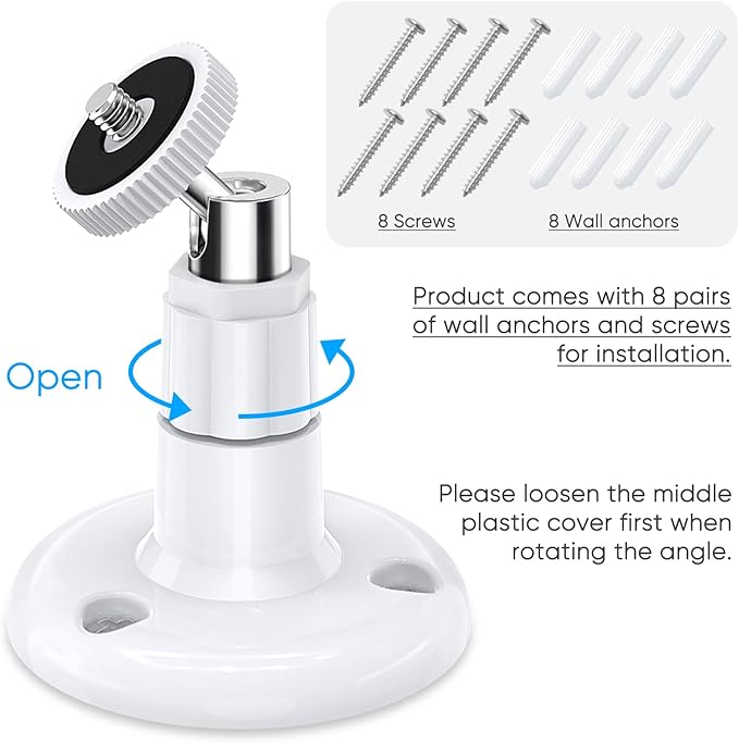 FastSnail Wall Mount Compatible with Wyze Cam Pan V3 & Wyze Cam V4/V3 & Wyze Cam Outdoor/Indoor, 360 Degree Swivel Adjustable Bracket for Wyze Cam and Other Camera with Same Interface 2 Pack