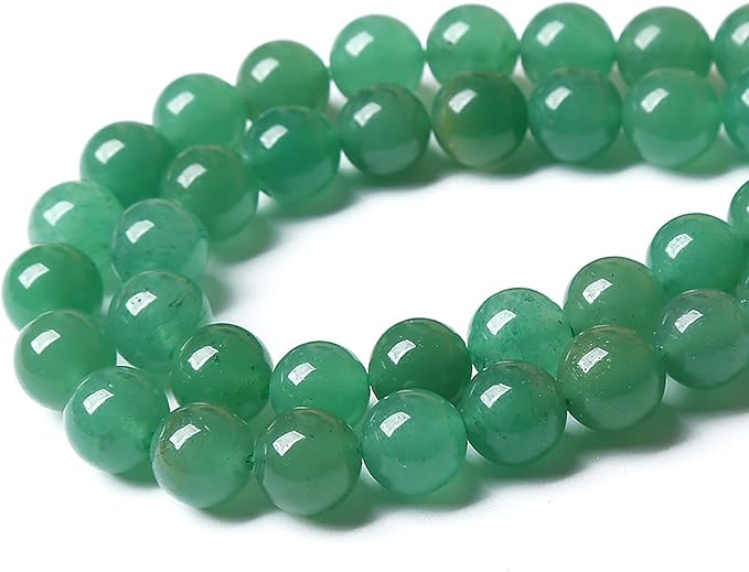60pcs 6mm Natural Green Aventurine Beads Semi Precious Round Smooth Gemstones Beads for Jewelry Making DIY Necklaces Bracelets