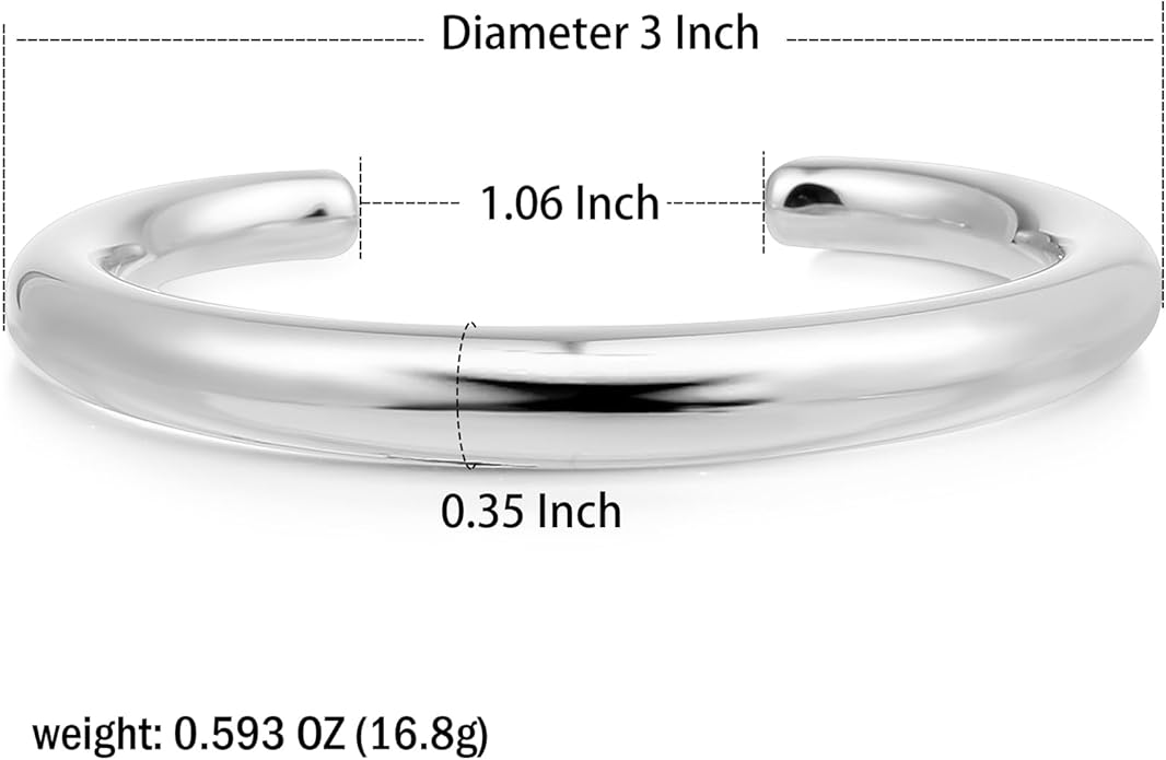 Gold Cuff Bangle Bracelets For Women Chunky 18k Gold Plated Stainless Steel Bracelet Non Tarnish Lightweigt Minimalist Jewellery Gift