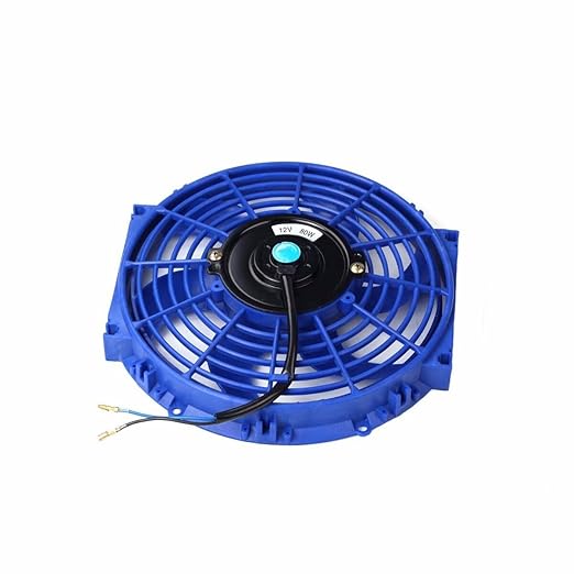 2PCS 10 inch Slim Fan Push Pull Electric Radiator Cooling 12V 80W Mount Universal Kit Blue