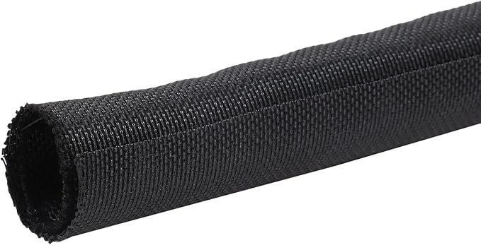 Black Braided Wire Loom Mesh Woven Split Sleeving for Automotive Wires/Audio Video Cable/Multi-Cable Strings (3/8" - 18 Feet)