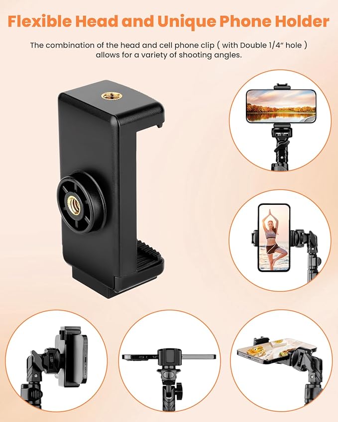 Victiv 71" Phone Tripod, Camera Stand Tripod with Remote and Phone Holder, Sturdy & Stable, Height Adjustable Selfie Stick Mode, Perfect for Selfies Video Recording/Cooking/Vlog/Photo