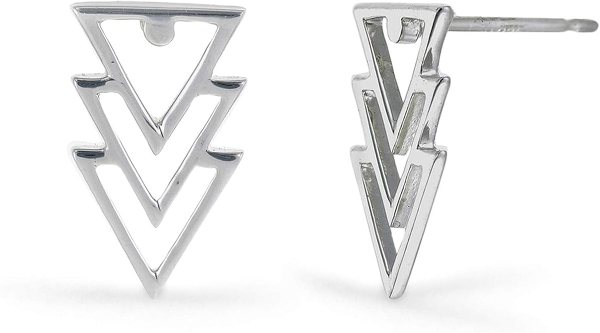 Boma Jewelry Sterling Silver Triangle Geometric Stud Earrings