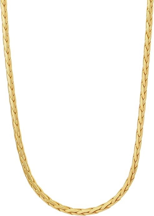 Gold Plated Link Chain Necklace for Women 18 Inch with 2 Inch Extender Adjustable Geometric Brass Jewelry Daily Wear Gift for Her Christmas