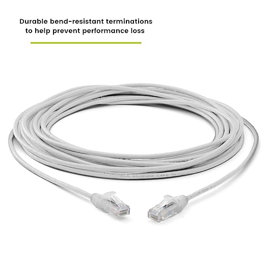 TRUECABLE Cat6 Component Rated Patch Cable, Unshielded (U/UTP), 25ft, White, 28AWG Solid Copper, Snagless 10G High-Speed Ethernet Cable, PoE++ 4PPoE 100W, UL Listed, RoHS-3, 1 Pack